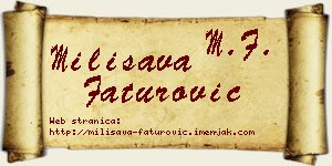 Milisava Faturović vizit kartica